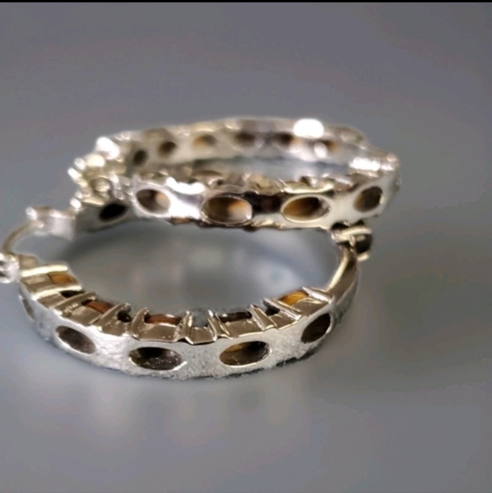 Tiger's Eye Hoop Earrings South African - Picture 2 of 8